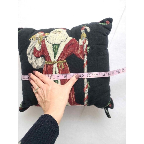 Vintage Christmas Santa Needlepoint Tapestry Pillow Holiday Decor Xmas Festive - Picture 3 of 4
